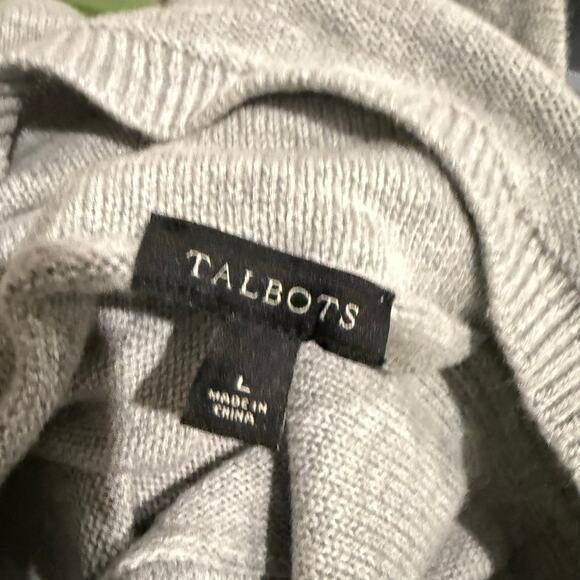 TALBOTS Wool Blend  Women's Sz L Christmas Gray Bird Seasons Tweetings Sweater - Picture 14 of 14